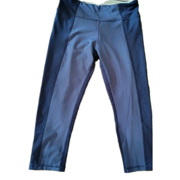 Marika Sport Leggings Capri Size S 4-6 Purple Colorblock Pullon - Picture 1 of 4